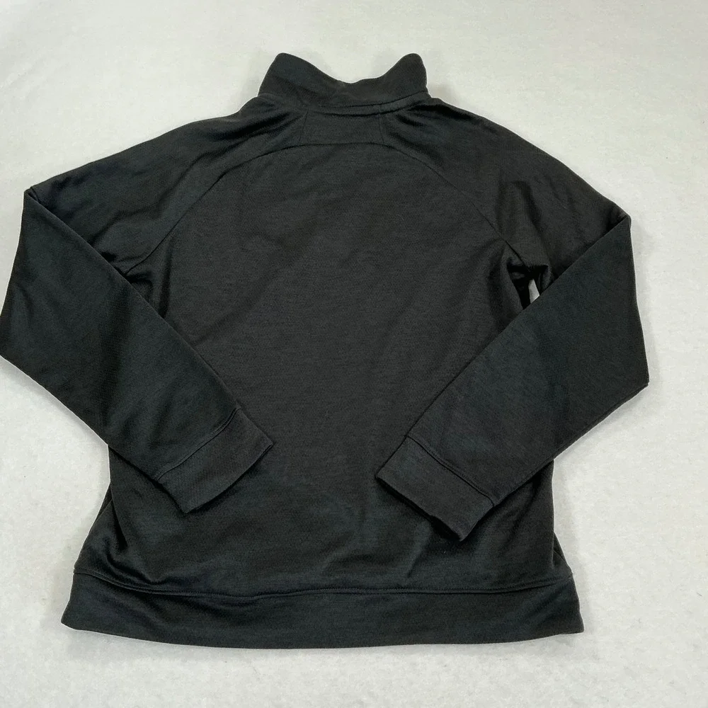Adidas Mens Black Quarter Zip Pullover Long Sleeve Mock Neck Sweatshirt Size L